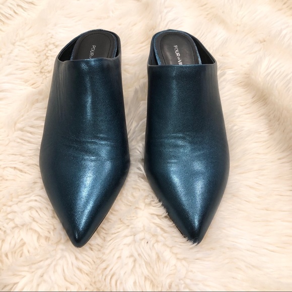 Pour la Victoire Teal Korrine Kitten Heeled Mule - Picture 2 of 7